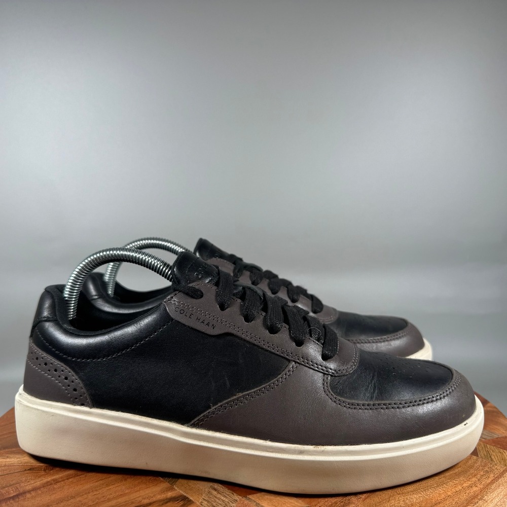 Cole Haan Mens GrandPro Black Brown Leather Low Top Sneakers C38991 Size 8M